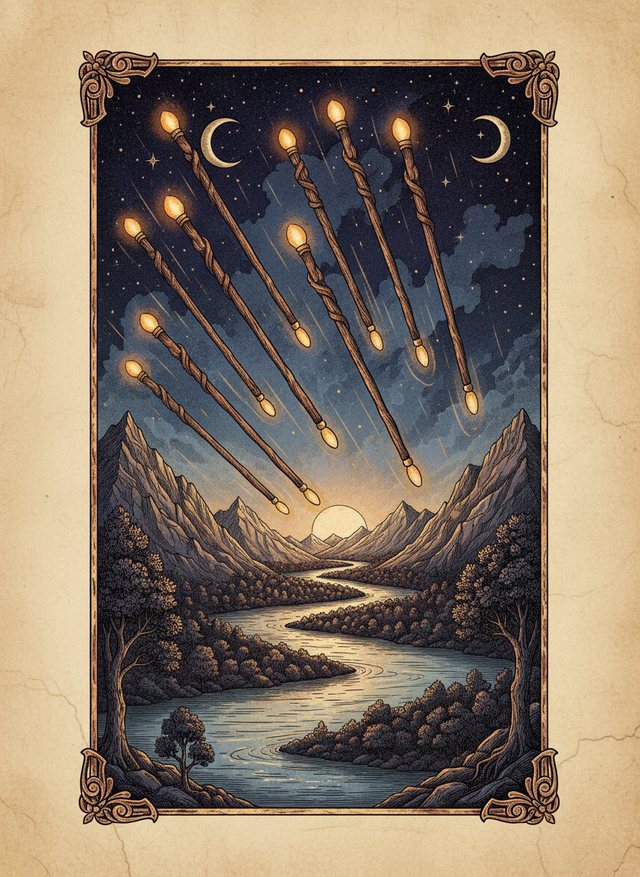 Eight of Wands tarot card